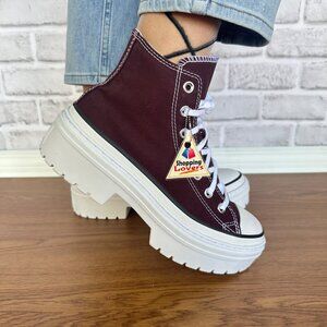 ❤️Converse Chuck Taylor Lugged Heel Platform Hi 7.5 Women Shoes Burgundy A09401C